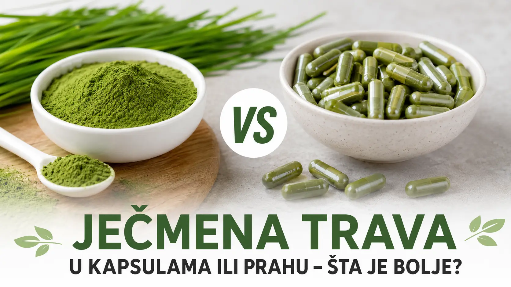 Ječmena trava u kapsulama ili prahu – poređenje zelenog praha i kapsula
